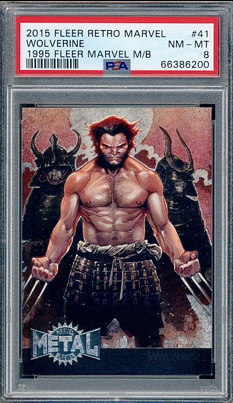 2015 Fleer Retro Marvel 1995 Metal Blaster #41 Wolverine PSA 8 🌟VHTF🔥POP 5/11^