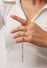 14K Gold 3mm Rolo Chain, Gold Love Charm Bracelet, Heart Bracelet, Gift for Her