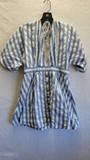 Shein Women's Large Striped Sundress White Blue Stripe