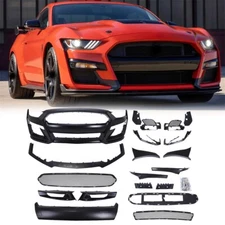 Front Bumper Cover Fascia Grille Kit For Ford Mustang GT500 2015-2017 Primed