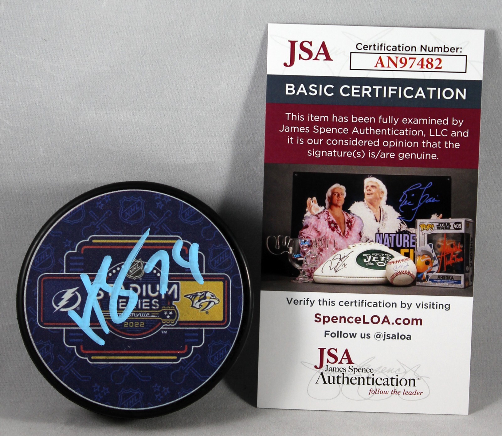 JUUSE SAROS SIGNED 2022 STADIUM SERIES PUCK NASHVILLE PREDATORS AUTOGRAPH JSACOA 