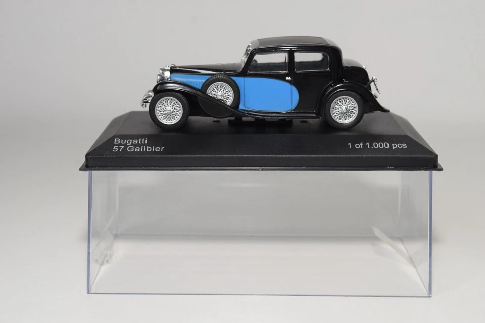 A78 1:43 WHITEBOX WB123 BUGATTI 57 GALIBIER BLUE BLACK MIB Foto 2 de 4