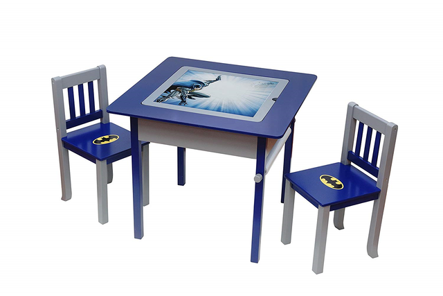 Okids Batman Deluxe 4 In 1 Flip Top Multi Function Wooden Activity Table And
