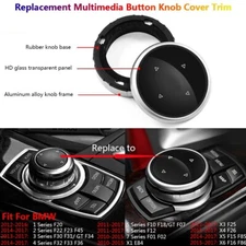 HD Glass Multimedia Knob Cover Trim For BMW 1 2 3 4 5 6 7 X1 X3 X4 X5 X6 F10 F30