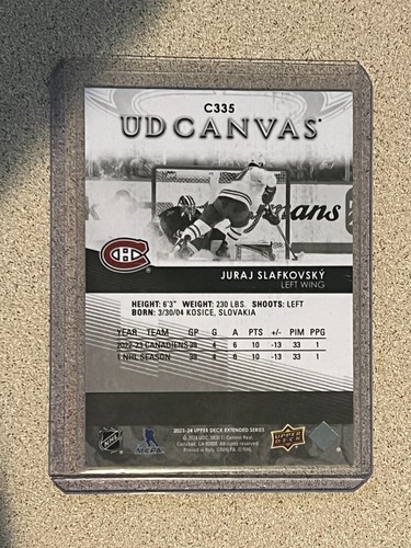 JURAJ SLAFKOVSKY 2023-24 UPPER DECK BLACK & WHITE CANVAS #C335 - Picture 2 of 2