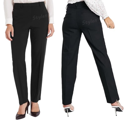 Woman Black Trousers slim fit straight 