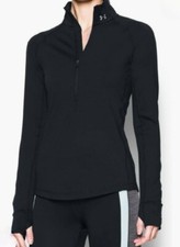 Under Armour ColdGear Fleece Black Cozy 1/2 Zip Pullover Women's Medium Preowned