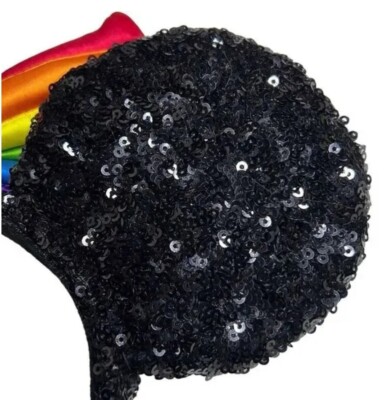 Disney Pride Rainbow Bow Black Sequin Minnie Mouse Ears  display picture 2