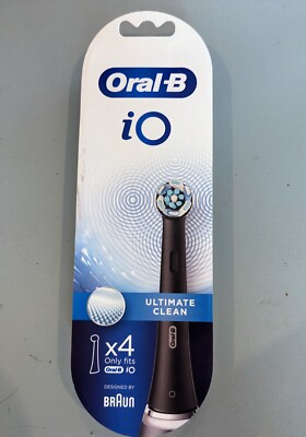 New Oral-B iO Ultimate Clean Replacement Brush Head black 4 Pack