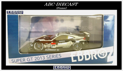Miniature EBBRO 1/43 Honda HSV-010 SUPER GT 500 2013 - RAYBRIG N°100, Noir/gris