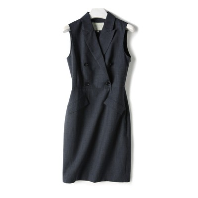 Womens Knee Length Vest Dress Double-breasted Ladies Stripe Slim Fit OL Workwear | eBay Womens Knee Length Vest Dress Double-breasted Ladies Stripe Slim Fit OL Workwear | eBay