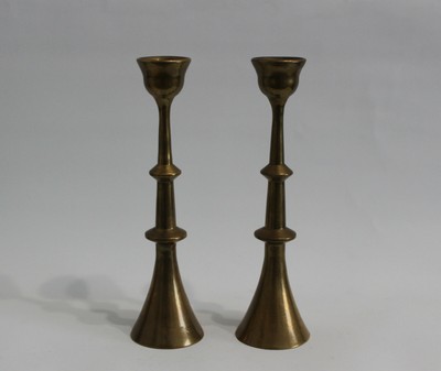 2x Design Kerzenständer Massiv Messing/Bronze 50er 60er ...