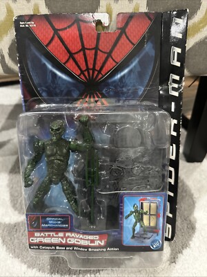 Vintage Spider-Man Battle Ravaged Green Goblin w/Catapult Base & Window 2002 NIB