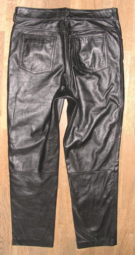 Wow pour Femmes Jean en Cuir/ Pantalon Cuir Lisse Noir Env. Gr. 38-40