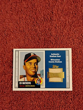 2002 Topps ,  Archives . NO # TSP-EM Stadium seat  NM card. Eddie Mathews , HOF!