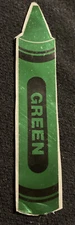Vintage 1980’s 3” Hambly Foil Shiny Green Crayon Sticker