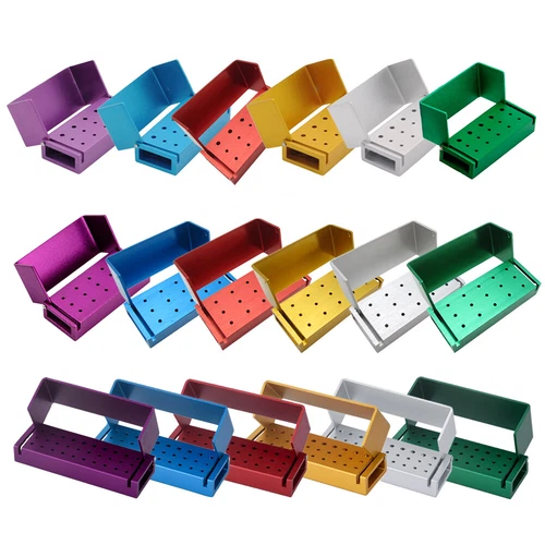 15Hole 30Hole Aluminum Opening Dental High/Low Speed Burs Disinfection Cases