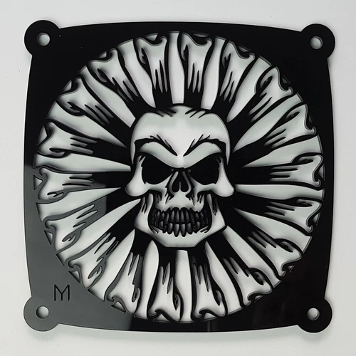 Skull and Bones 3mm Acrylic Fan Grill Cover Modding PC 120mm