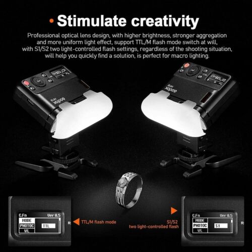Godox MF12-K2 TTL Macro Flash 2-Light Kit With Battery & Color Filter Diffuser - Picture 16 of 17