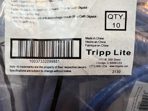 10 Tripp-Lite N201-007-Bl Snagless Patch Cable 7 ft male/male (NIP within a Pkg) - Picture 10 of 11