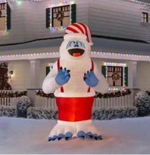 11' LED GIANT PLUSH BUMBLE IN SANTA HAT FROM "RUDOLPH" CHRISTMAS INFLATABLE NEW