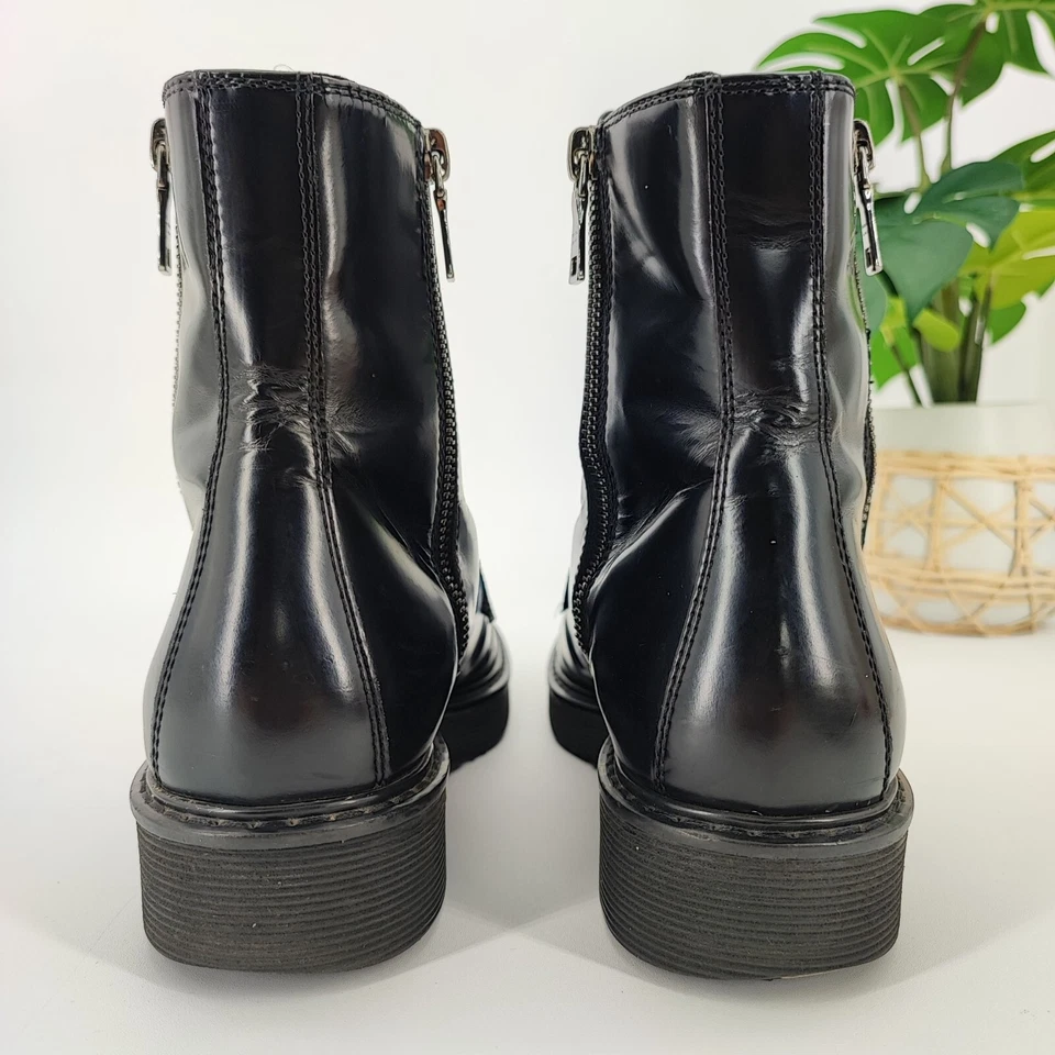 Prada Women’s Black Patent Leather Ankle Boots  3T5881 Size 39 - Image 3 of 4