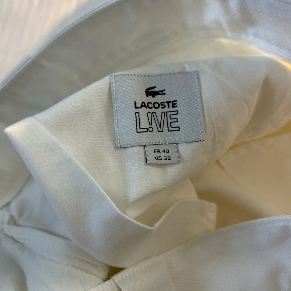 Pantalones para hombre Lacoste Live blancos delanteros planos talla 31 Foto 4 de 4