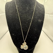 Disney Parks Exclusive Minnie Mouse Rose Gold Tone Crystal Icon Pendant Necklace