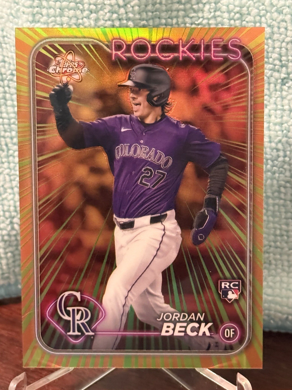 2024 Topps Chrome Update Jordan Beck Radiating Rookies RC Rookie #RR-29 Rockies