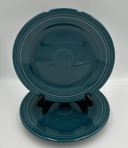 Set Of 2 Fiesta Juniper 10 1/2" Dinner Plates Homer Laughlin USA Retired NN 1999