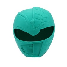 3D Printed Mighty Morphin Power Rangers Green  White Ranger Helmet Kit  Adult
