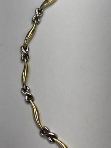 10k Multitone Gold X Bracelet 7” - Picture 8 of 8