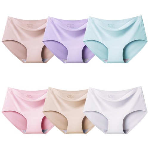 Seamless No Show Underwear, Pack of 6, Girls 12-13 Yrs, Light L Size Briefs