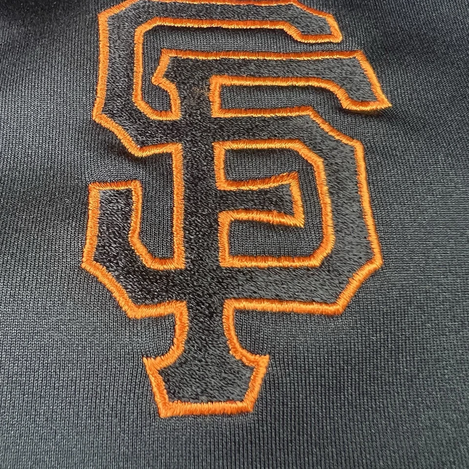 Suéter Pullover Antigua San Francisco Giants Para Hombre Mediano Negro Naranja 1/4 Cremallera Foto 3 de 4