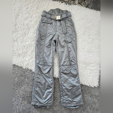 Pantaloni da neve da sci Sportalm Kitzbühel argento retrò vintage. Taglia Media.