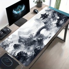 1 Large Electronic Sports Game Mouse Pad, Ink Landscape Ancient Bridge Poetic