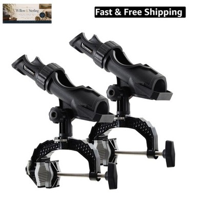 Fishing Rod Holder with Aluminum Alloy Base and One-Click Lock System Fits Ro...
