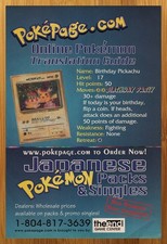 2000 Pokemon Card Translation Print Ad/Poster Happy Birthday Pikachu CCG TCG Art