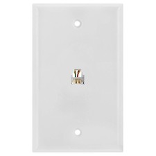 Single RJ11 Connector 6 Conductors Phone Wall Plate Jack 6P6C With Screws