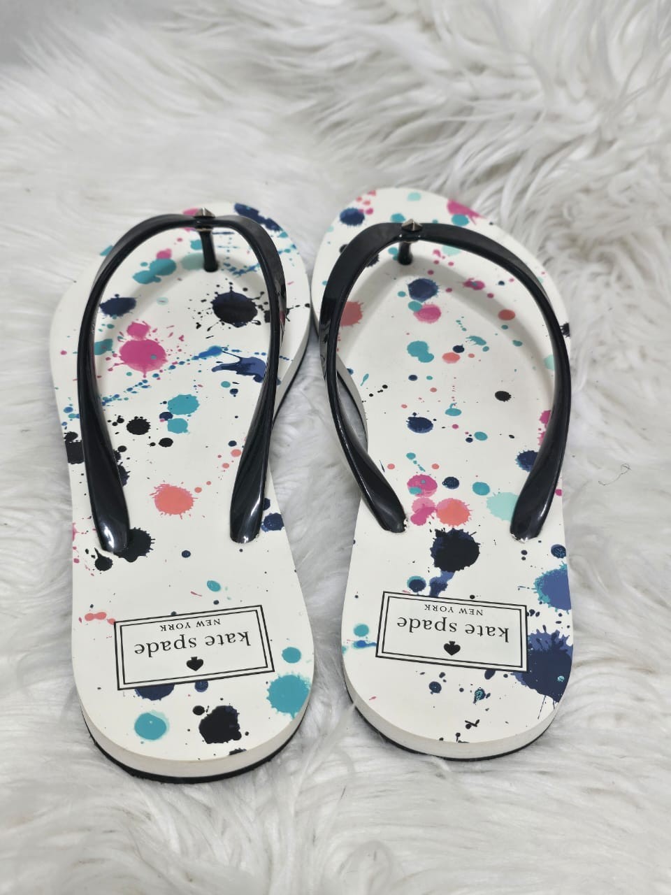 Kate Spade Paint Splatter Flip Flop Sandals Women’s Multi Color Size 8B.NWOT thumbnail 4
