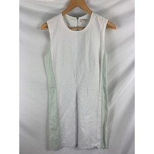 GAP Womans Linen Blend White / Mint Sheath Dress Size 8