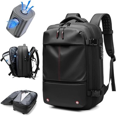 Vacuum Compression Travel Backpack   Expandable 17  Laptop Bag, Business, Hiking