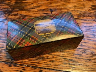 Beautiful Victorian Tartan ware Box With Sewing Inside