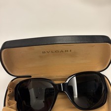 BVLGARI 8006-B 501/87 Black Flower Crystal Temple Sunglasses 58-17-130 Italy