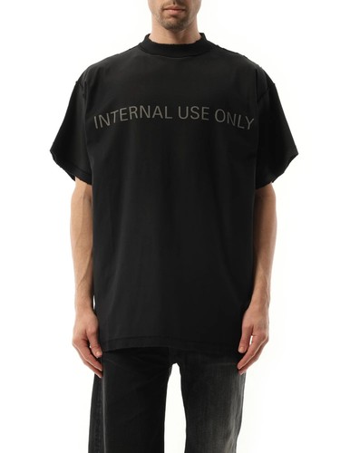 Balenciaga Internal Use Only Inside Out Oversized Black T-Shirt Size 4/L