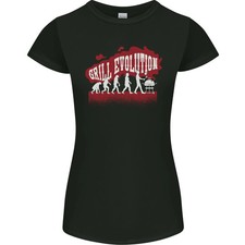 Camiseta Grill Evolution Funny BBQ para mujer corte pequeño
