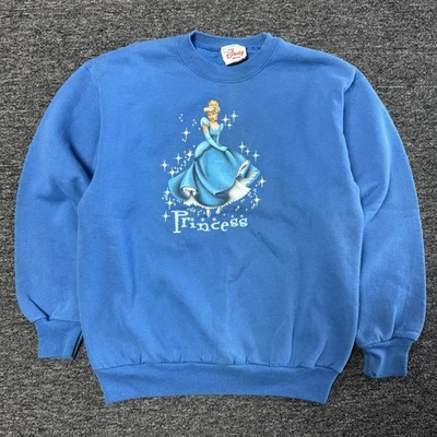 Vintage Disney Princess Cinderella Blue Sweatshirt Crewneck Youth Girls -Size L - Image 1 of 4