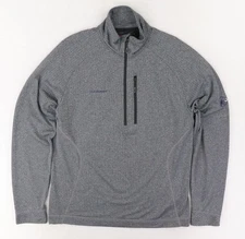 Mammut Elwha Half-Zip Fleece Jacket Quarter Zip Mens Large Gray Outdoor Hiking