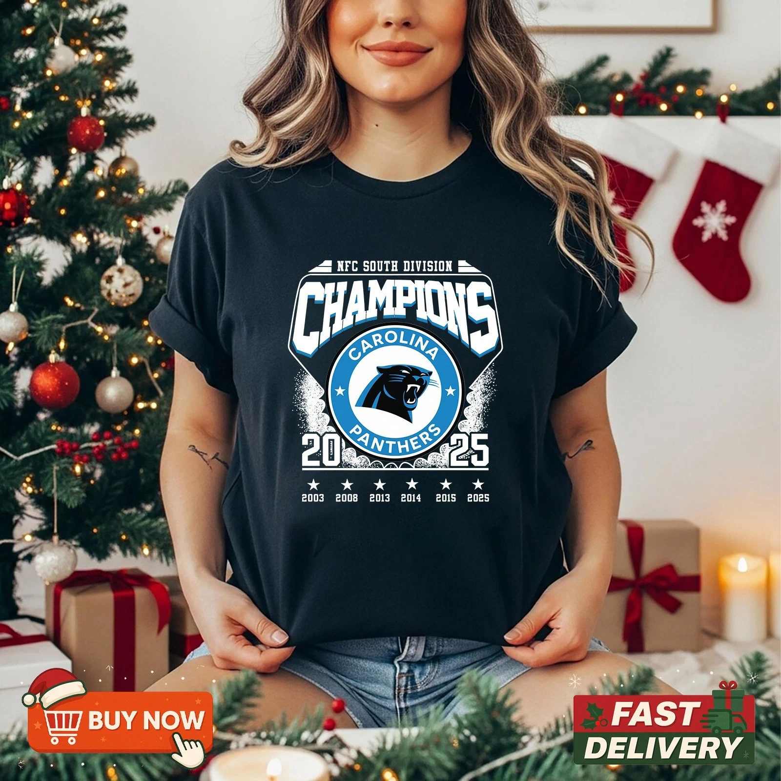 Carolina Panthers 2025 NFC South Division Champions TShirt