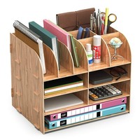 Schreibtisch Organizer Holz BüRo Aufbewahrung Regal Ablage FäCher 34X28X25 Cm